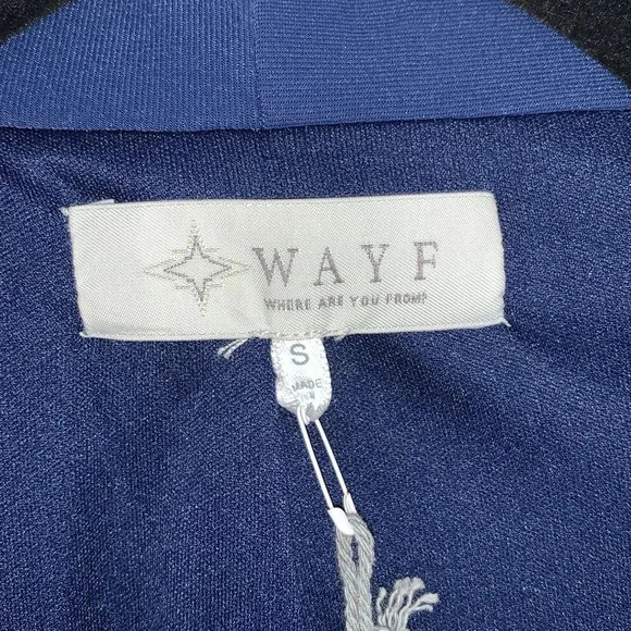 WAYF Feather Trim Navy Blue Blazer Size S - Picture 6 of 10